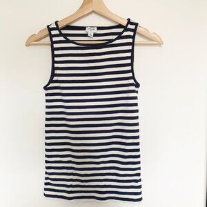 Classic J.Crew Striped Tank - Navy / White - Size Small